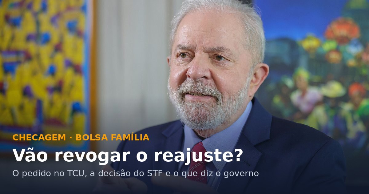 Retrato de Lula com o texto: Bolsa Família, vão revogar o reajuste?